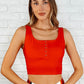 Bermuda Snap Up Swim Top in Red