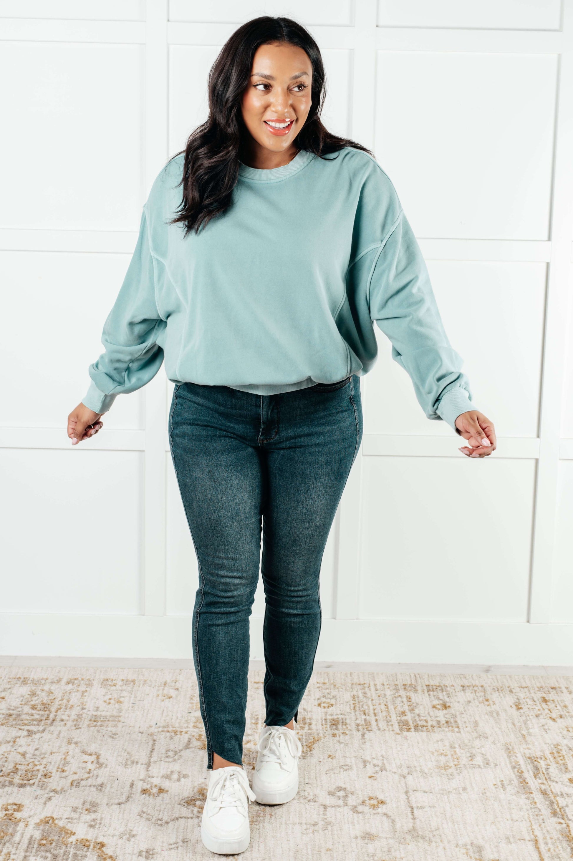 Beyond the Basics Pullover in Blue Grey - 1985 the VAULT Boutique