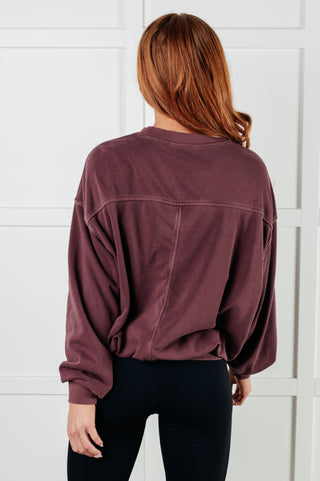 Beyond the Basics Pullover in Eggplant - 1985 the VAULT Boutique