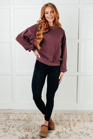 Beyond the Basics Pullover in Eggplant - 1985 the VAULT Boutique