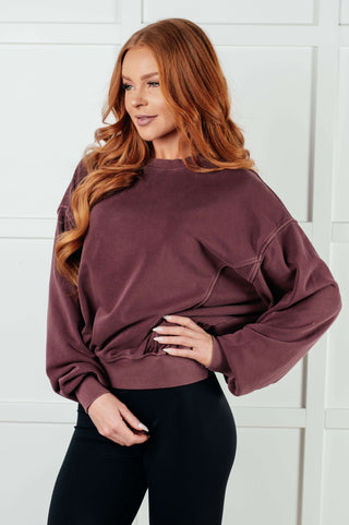 Beyond the Basics Pullover in Eggplant - 1985 the VAULT Boutique