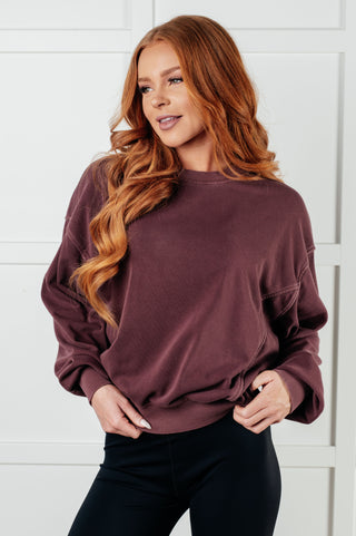 Beyond the Basics Pullover in Eggplant - 1985 the VAULT Boutique