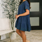 Boot Scootin' Boogie Tiered Dress in Navy