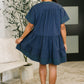 Boot Scootin' Boogie Tiered Dress in Navy