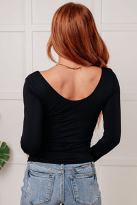 Bring in the Basics Seamless Reversible V-Neck Black - 1985 the VAULT Boutique