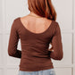 Bring in the Basics Seamless Reversible V-Neck Coffee - 1985 the VAULT Boutique