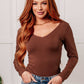 Bring in the Basics Seamless Reversible V-Neck Coffee - 1985 the VAULT Boutique