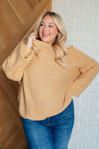 Bubbly Personality Bubble Sleeve Sweater in Wheat - 1985 the VAULT Boutique