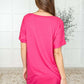 Buttery Soft V-Neck Bike Short Set in Hot Pink