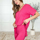 Buttery Soft V-Neck Bike Short Set in Hot Pink