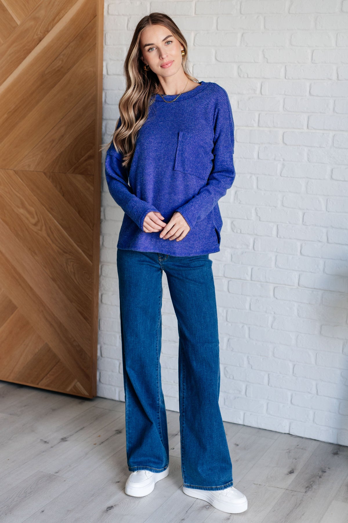 Casual Tuesday Ribbed Knit Sweater in Bright Blue - 1985 the VAULT Boutique