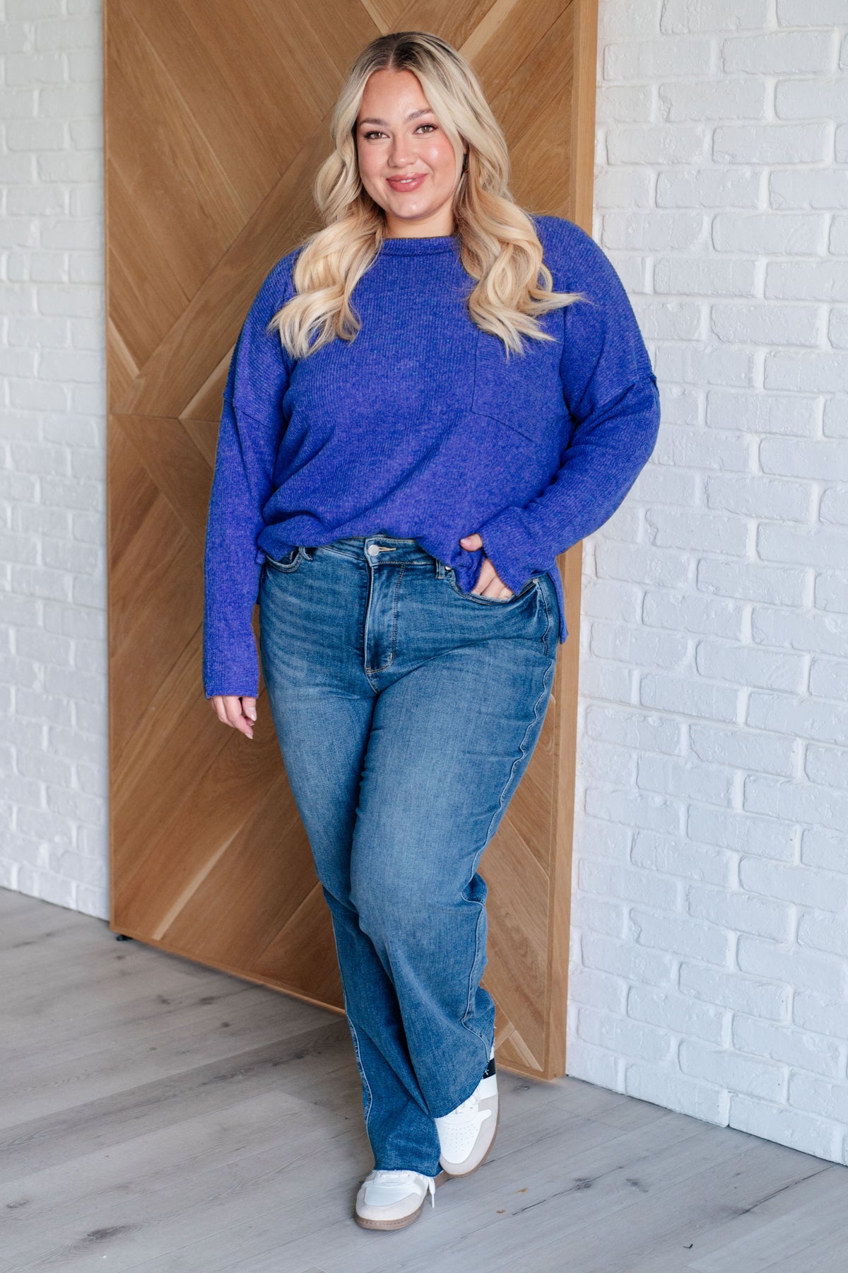 Casual Tuesday Ribbed Knit Sweater in Bright Blue - 1985 the VAULT Boutique