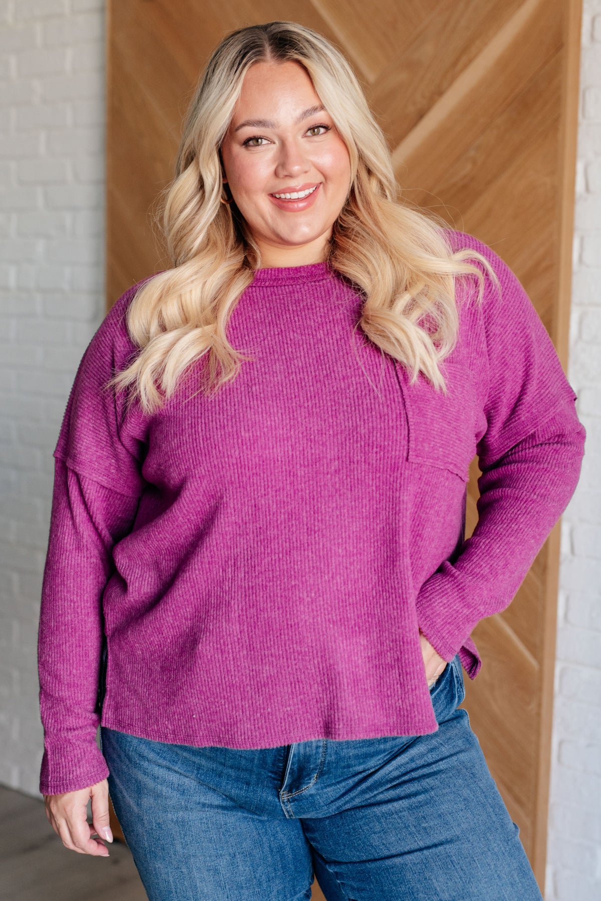 Casual Tuesday Ribbed Knit Sweater in Light Plum - 1985 the VAULT Boutique