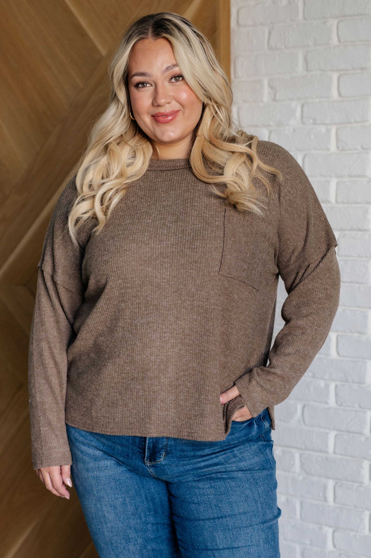 Casual Tuesday Ribbed Knit Sweater in Mocha - 1985 the VAULT Boutique