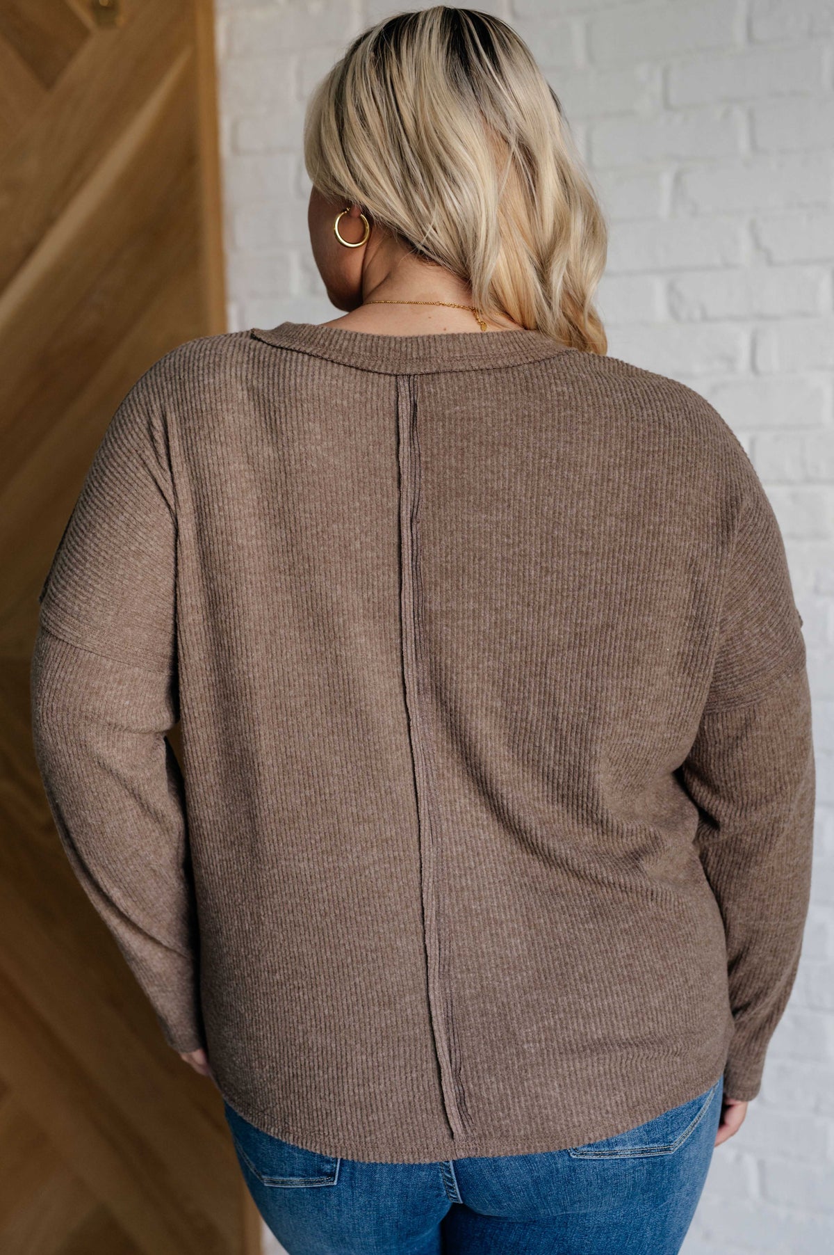 Casual Tuesday Ribbed Knit Sweater in Mocha - 1985 the VAULT Boutique