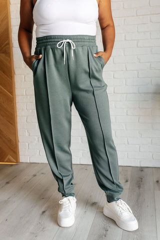 Center Seam Scuba Joggers in Ash Jade - 1985 the VAULT Boutique