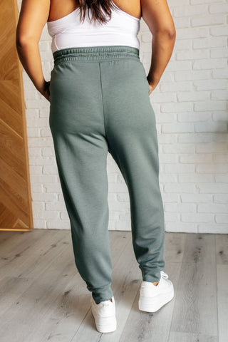 Center Seam Scuba Joggers in Ash Jade - 1985 the VAULT Boutique