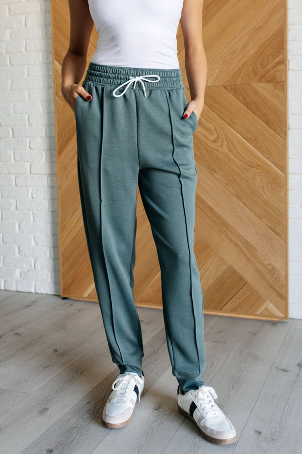 Center Seam Scuba Joggers in Ash Jade - 1985 the VAULT Boutique