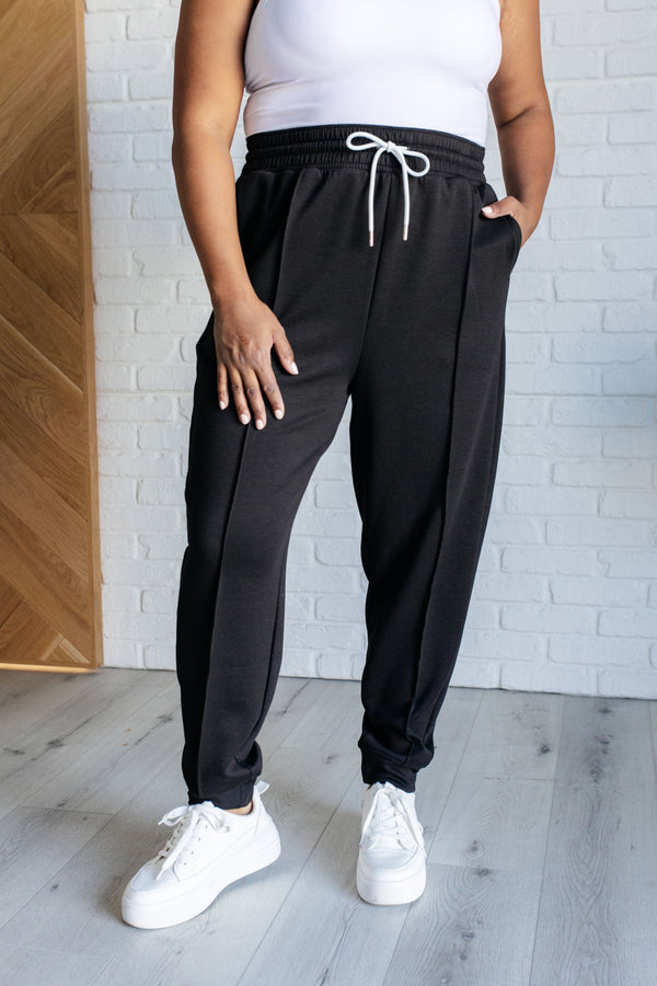 Center Seam Scuba Joggers in Black - 1985 the VAULT Boutique