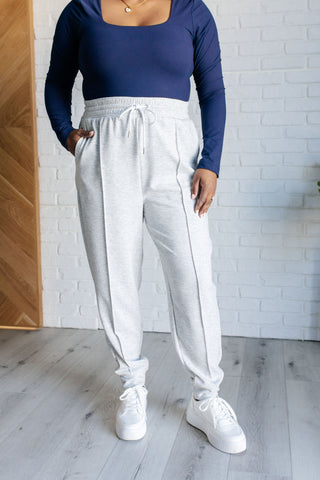 Center Seam Scuba Joggers in Heather Grey - 1985 the VAULT Boutique