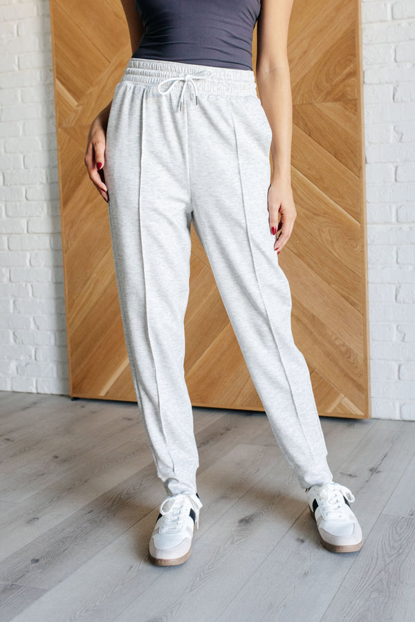 Center Seam Scuba Joggers in Heather Grey - 1985 the VAULT Boutique