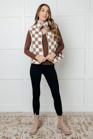 Check it Out Checkered Fleece Vest - 1985 the VAULT Boutique