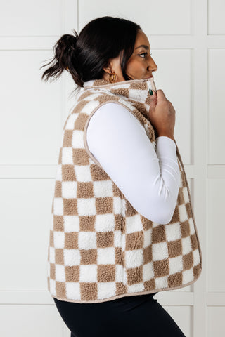 Check it Out Checkered Fleece Vest - 1985 the VAULT Boutique