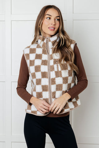 Check it Out Checkered Fleece Vest - 1985 the VAULT Boutique