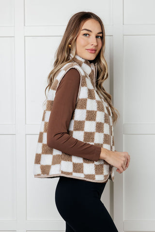 Check it Out Checkered Fleece Vest - 1985 the VAULT Boutique