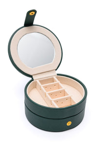 Circular Travel Jewelry Case in Green - 1985 the VAULT Boutique