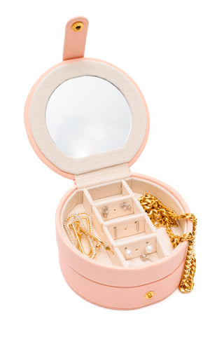 Circular Travel Jewelry Case in Pink - 1985 the VAULT Boutique