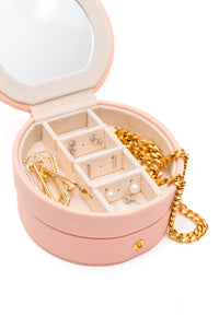 Circular Travel Jewelry Case in Pink - 1985 the VAULT Boutique