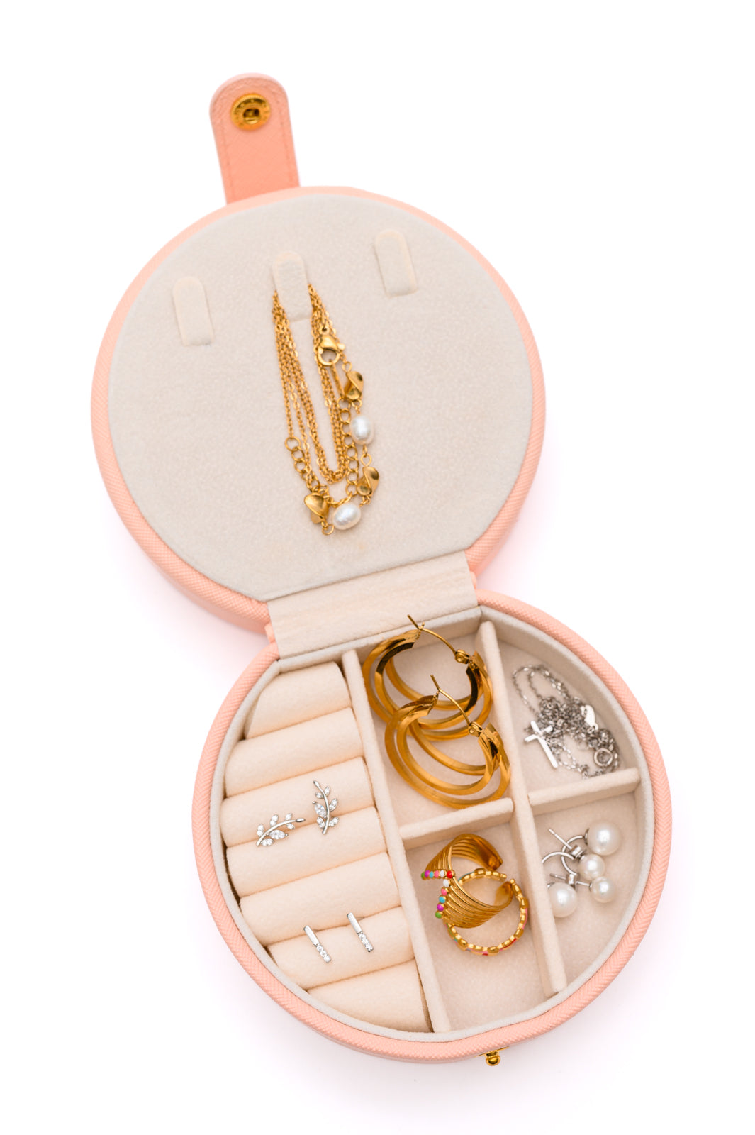 Circular Travel Jewelry Case in Pink - 1985 the VAULT Boutique