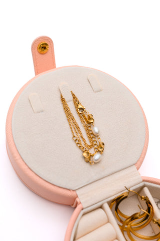 Circular Travel Jewelry Case in Pink - 1985 the VAULT Boutique