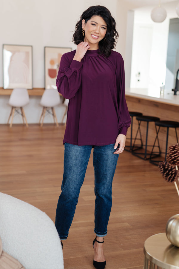 Closing Time Mock Neck Blouse - 1985 the VAULT Boutique