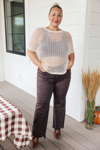 Coastal Dreams Fishnet Top in Cream - Happily Ever Atchison Shop Co.