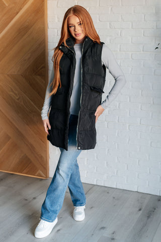 Cold and Calculated Longline Puffer Vest - 1985 the VAULT Boutique