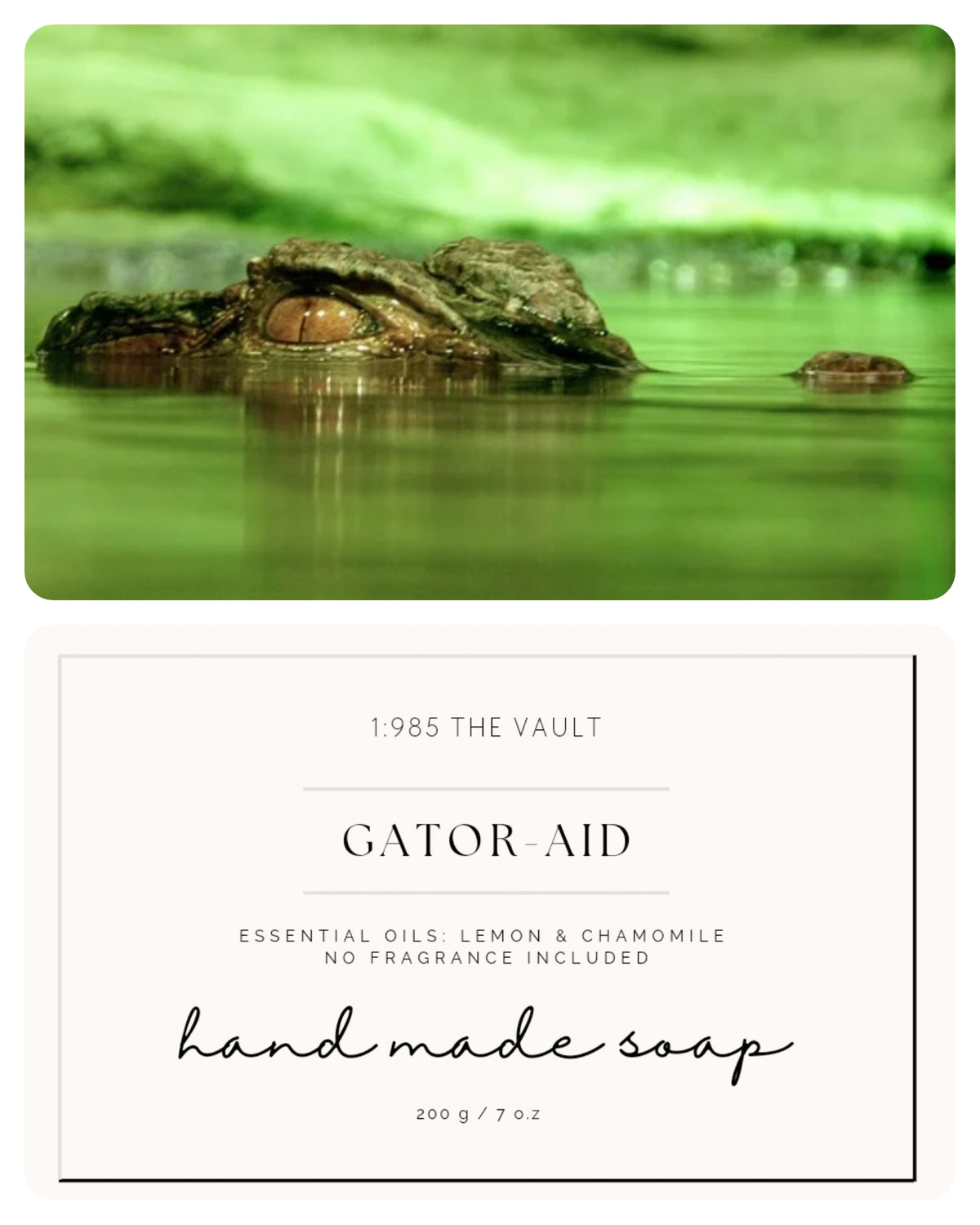 Gator-AID Hand Made Soap w/Lufa & Wooden Dish - 1985 the VAULT Boutique