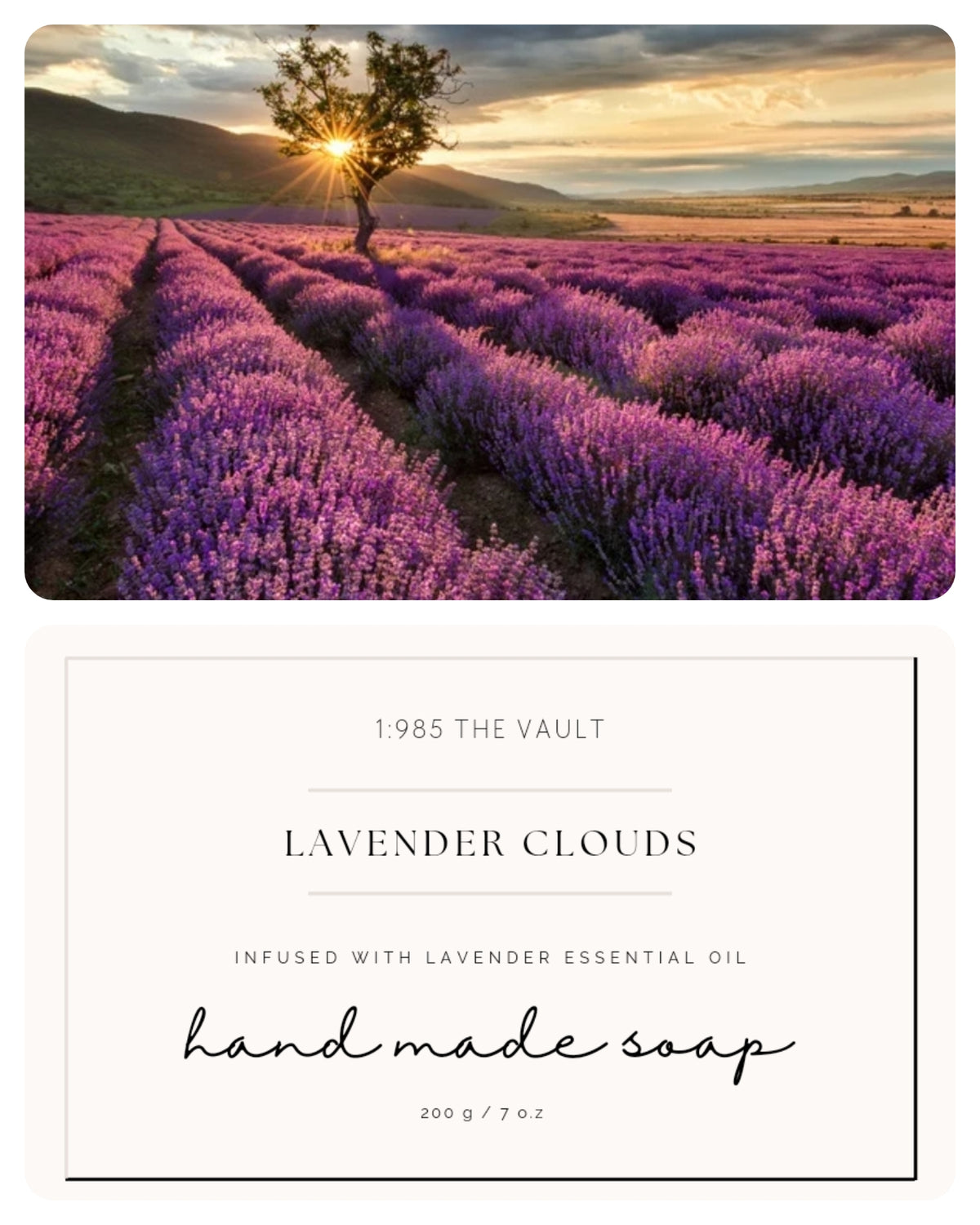 Lavender Clouds Hand Made Soap w/Lufa & Wooden Dish - 1985 the VAULT Boutique