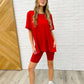 Comfy Cruising Top and Biker Shorts Set in Ruby