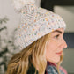 Cover Your Ears Pom Pom Beanie in Ivory