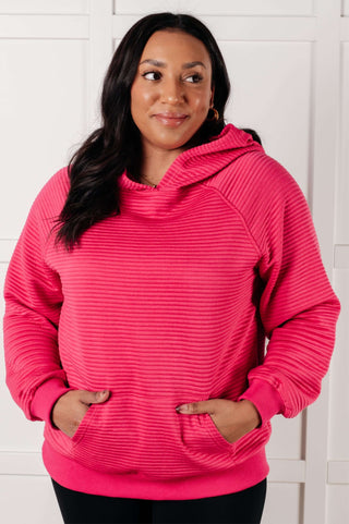 Crosswalk Textured Hoodie in Rose - 1985 the VAULT Boutique