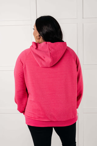 Crosswalk Textured Hoodie in Rose - 1985 the VAULT Boutique