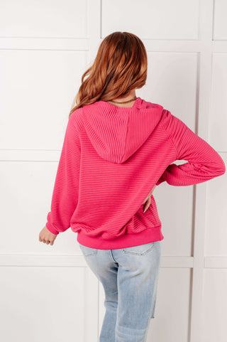 Crosswalk Textured Hoodie in Rose - 1985 the VAULT Boutique