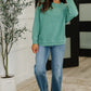 Daily Ease Mineral Wash Pullover in Dark Green