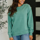 Daily Ease Mineral Wash Pullover in Dark Green