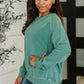Daily Ease Mineral Wash Pullover in Dark Green