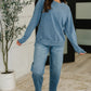 Daily Ease Mineral Wash Pullover in Dusty Blue