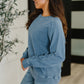 Daily Ease Mineral Wash Pullover in Dusty Blue