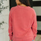 Daily Ease Mineral Wash Pullover in Ruby